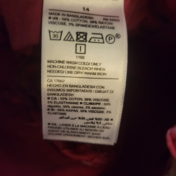 2 For $31 Old Navy Magenta Pixie Chino Straight Leg Pants Size 14 Petite - Picture 5 of 6